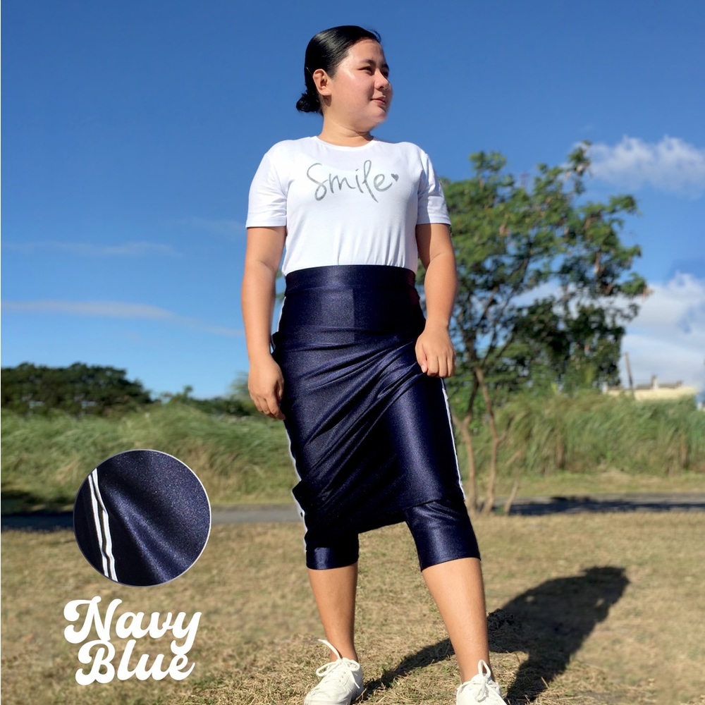 Navy Blue Athletic Skirts with Attached Hidden Leggings